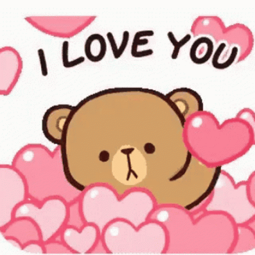 I Love U More Heart Mocha Bear Cartoon GIF