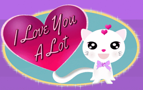 I Love You A Lot Cute Cat GIF