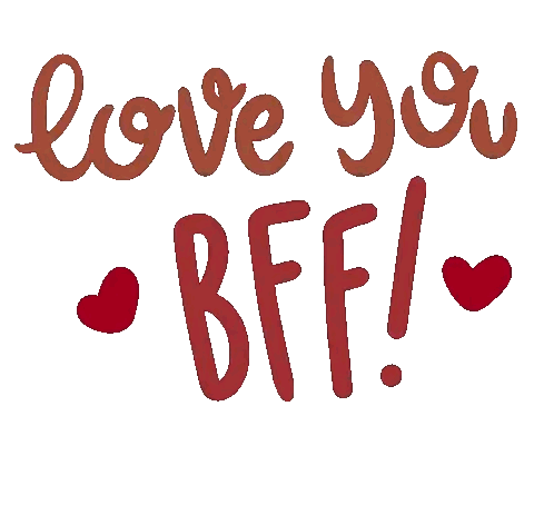 I Love You BFF Sign With Two Hearts
