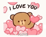 I Love You Cute Bear In Hearts GIF