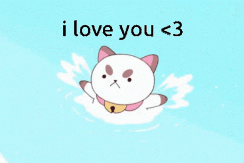 I Love You Cute Cat Splashing GIF