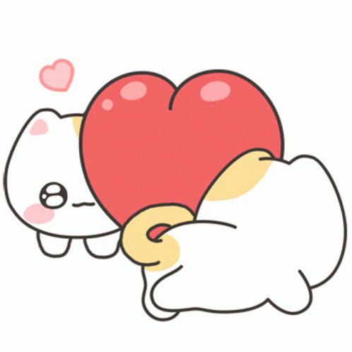 I Love You Cute Cats Running Around Heart GIF