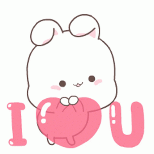 I Love You Cute Rabbit Heart GIF