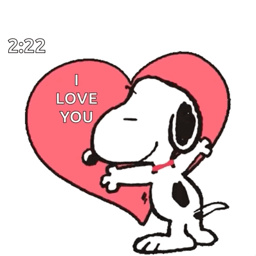 I Love You Cute Snoopy Hugging Heart GIF