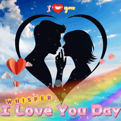 I Love You Day Card With Silhouette of Man and Woman