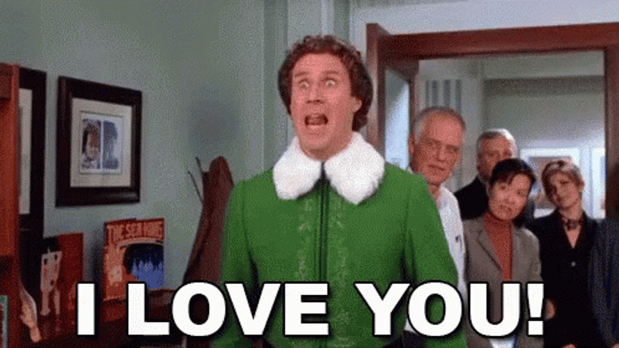 I Love You Elf Will Ferrell gif.