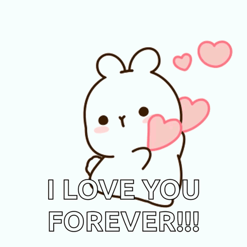 I Love You Forever Cute Rabbit GIF