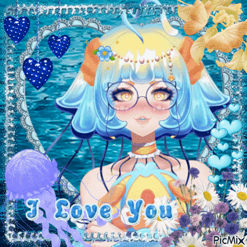I Love You Girl With Jellyfish
