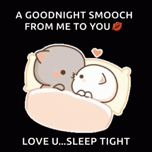 I Love You Good Night Kittens Smooching GIF