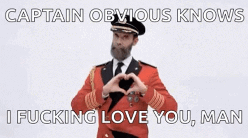 I Love You Man Captain Obvious GIF