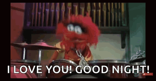 I Love You Muppets Animal Goodnight GIF