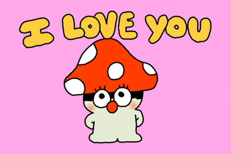 I Love You mushroom gif.