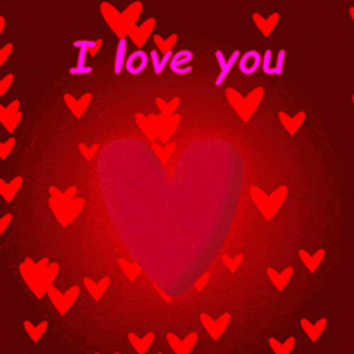 I Love You My Love Floating Hearts GIF
