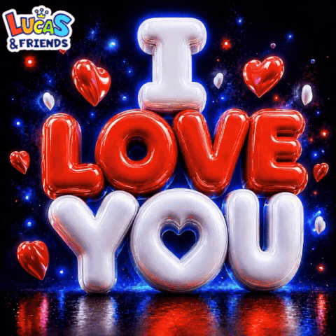 I Love You Poster With Hearts