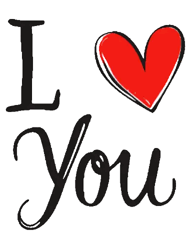 I Love You Sign With Red Heart