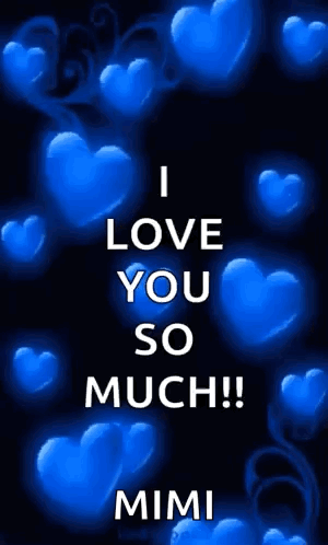 I Love You So Much Poster Blue Hearts GIF