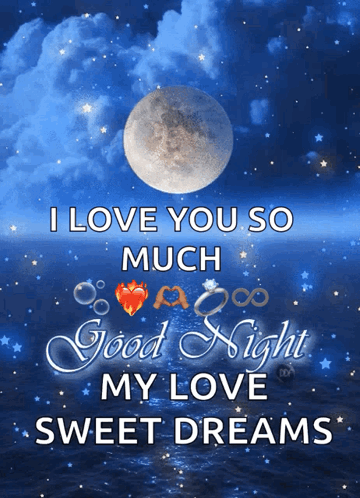 I Love You So Much Sweet Dreams Cute GIF