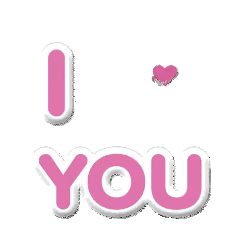 I Love You Sticker With Pink Heart