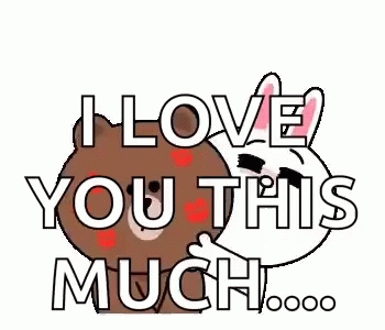 I Love You This Much Bunny Bear GIF
