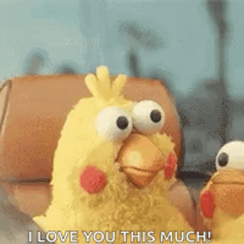 I Love You This Much Puppet Chicken GIF