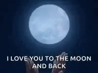 I Love You To The Moon And Back With A Full Moon In The Background . GIF