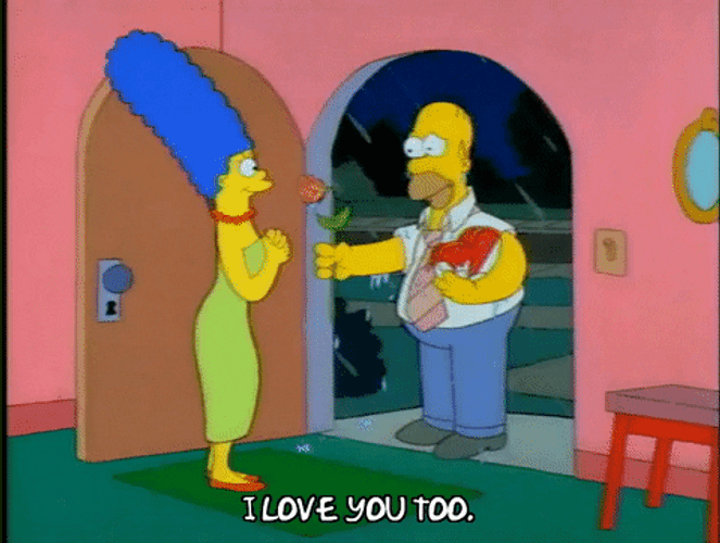 I Love You Too Marge Homer Simpson Kiss GIF