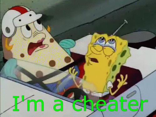 I'm A Cheater Spongebob Driving Episode GIF