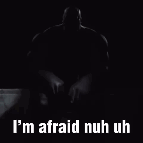 I'm Afraid Nuh Uh Thanos In The Dark GIF