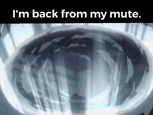 i 'm back from my mute written on a picture