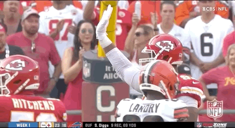 I'm Here Chris Jones High Five GIF