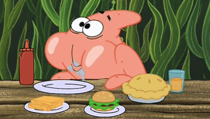 I'm Hungry Drooling Patrick Star GIF
