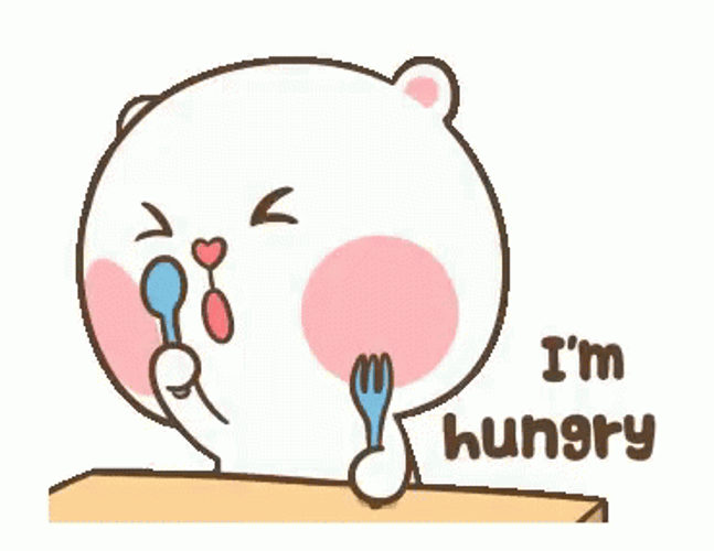 I'm Hungry Puffy Bear Sticker GIF