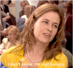 I'm Just Hungry Pam Beesly GIF