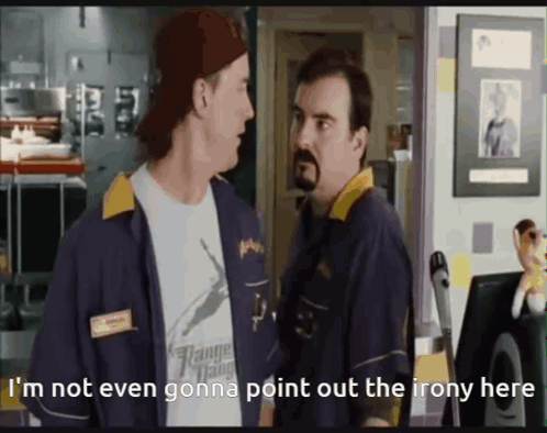 I'm Not Gonna Point The Irony Here GIF