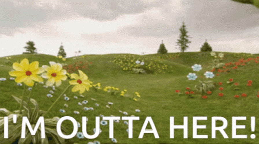 I'm Out Of Here Teletubbies State  GIF
