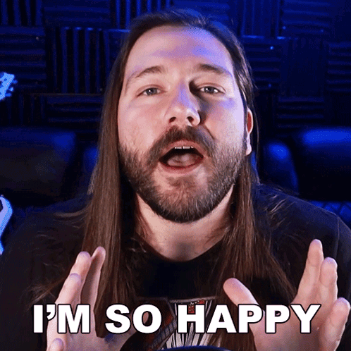 I'm So Happy Long Hair Man GIF