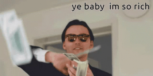 I'm So Rich Guy Shuffling Money GIF