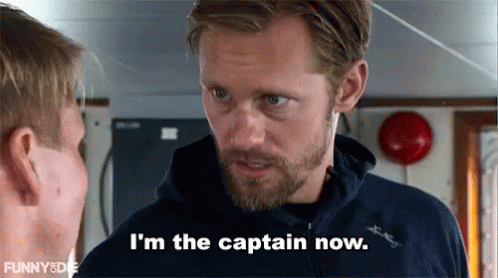 I'm The Captain Now Alexander Skarsgård GIF