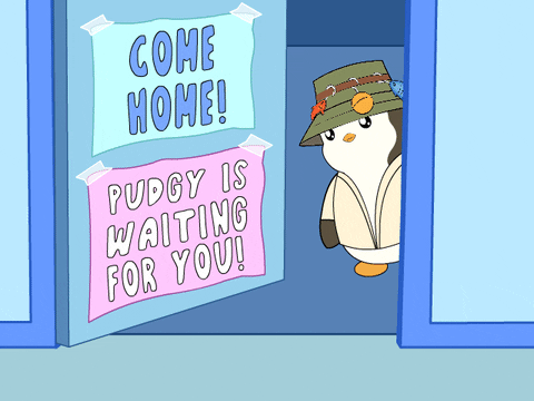 I Miss You Already Come Home Pudgy Penguin Waiting GIF