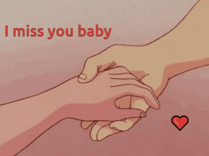 I Miss You Baby Holding Hands GIF