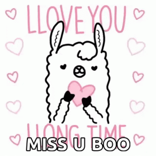 I Miss You Boo Cute Alpaca GIF