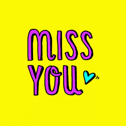 I Miss You Doodle Yellow GIF