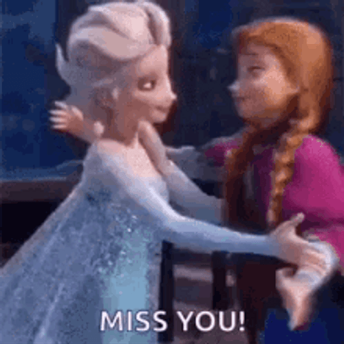I Miss You Frozen Anna Elsa GIF