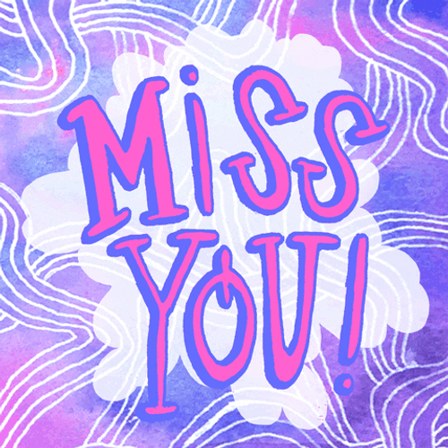 I Miss You Purple Pink Doodle GIF | GIFDB.com