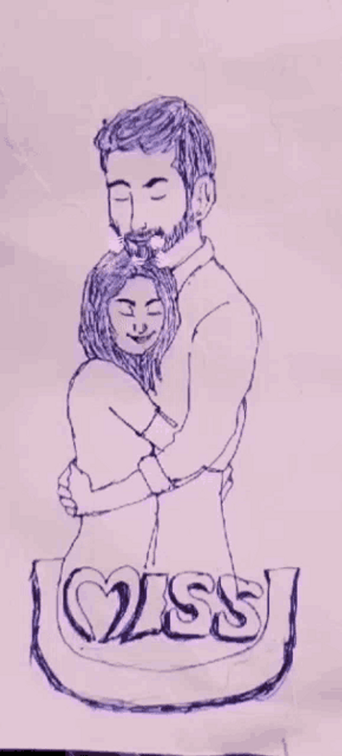 I Miss You So Much Doodles Drawing Pen GIF