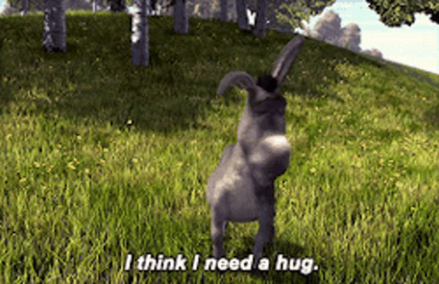 I Need A Hug Donkey GIF