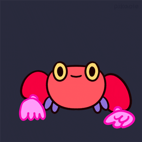 I Quit Crab Pikaole Pompoms Drop GIF