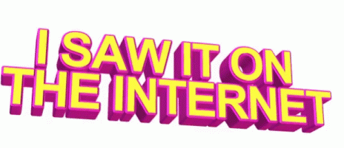 I Saw It On The Internet Sign Yellow and Pink