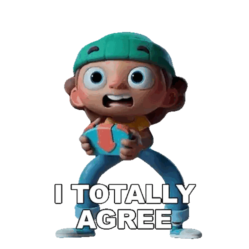 I Totally Agree Cartoon With Gift Box