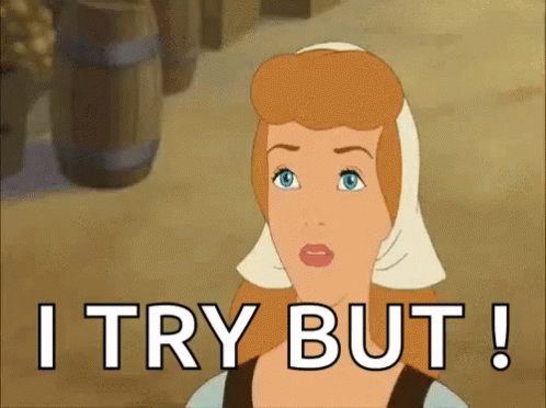 I Try But Cinderella Smiling GIF